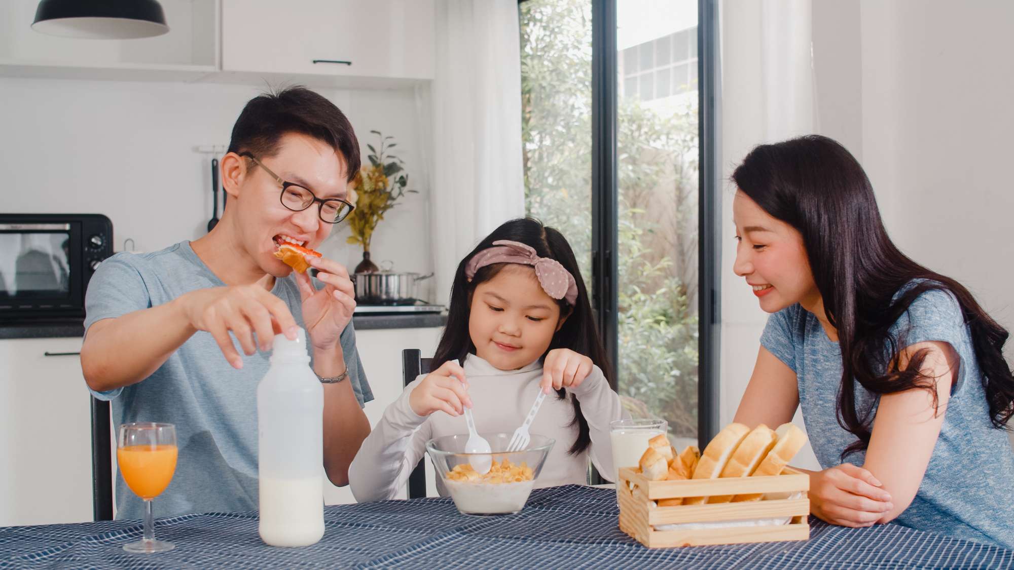 family has feeling happy milk on morning.jpg